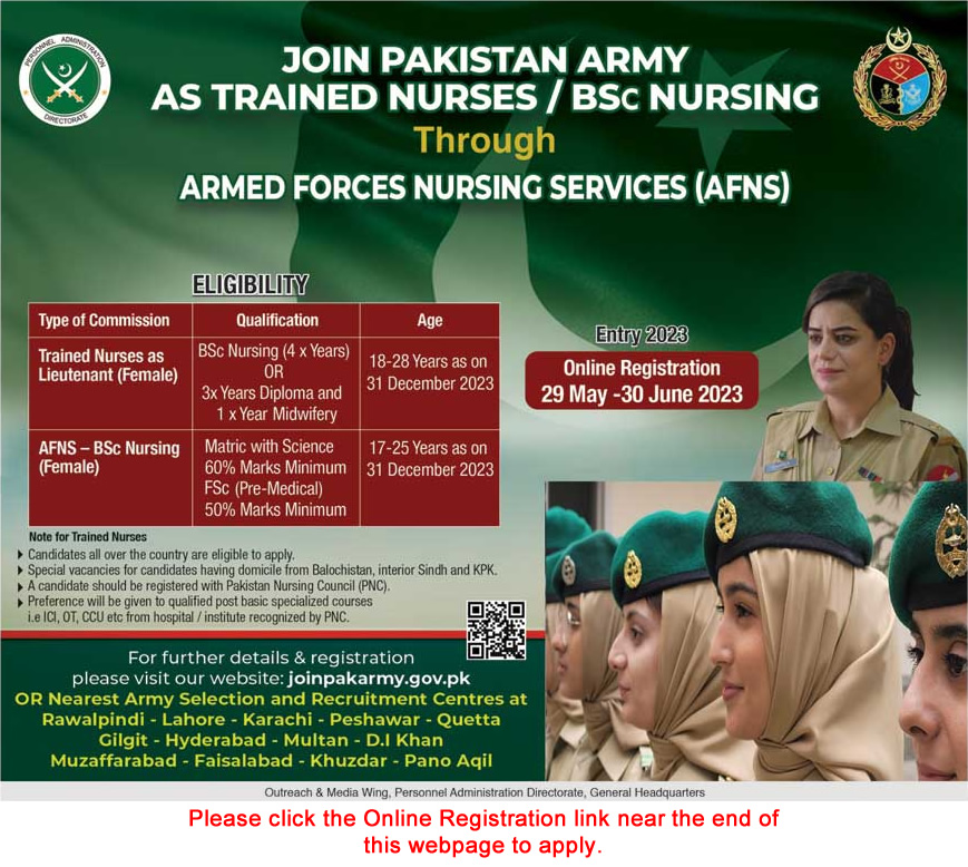 Join Pakistan Army As Afns 2023 May June Online Registration Armed